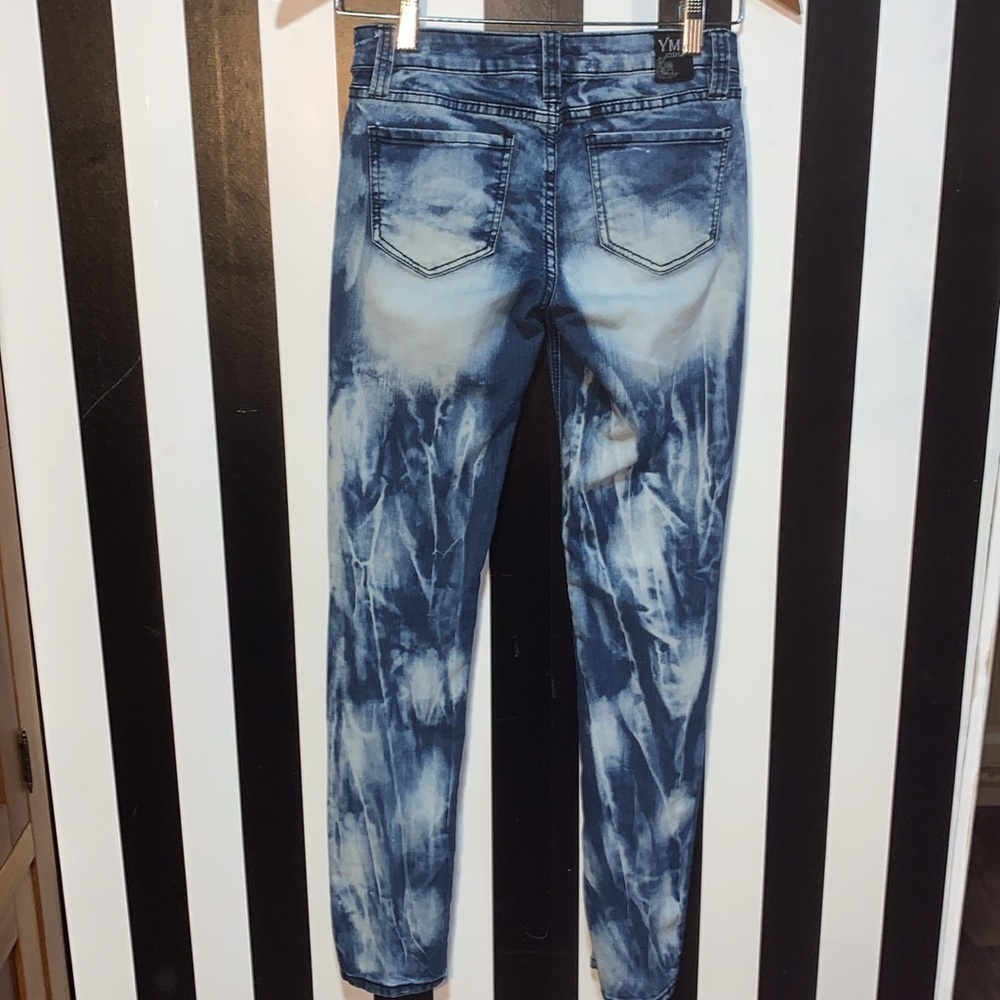 Y2K Acid Washed Bleached Denim Jeans Size 0 Juniors Women’s Retro Fit - Picture 8 of 17